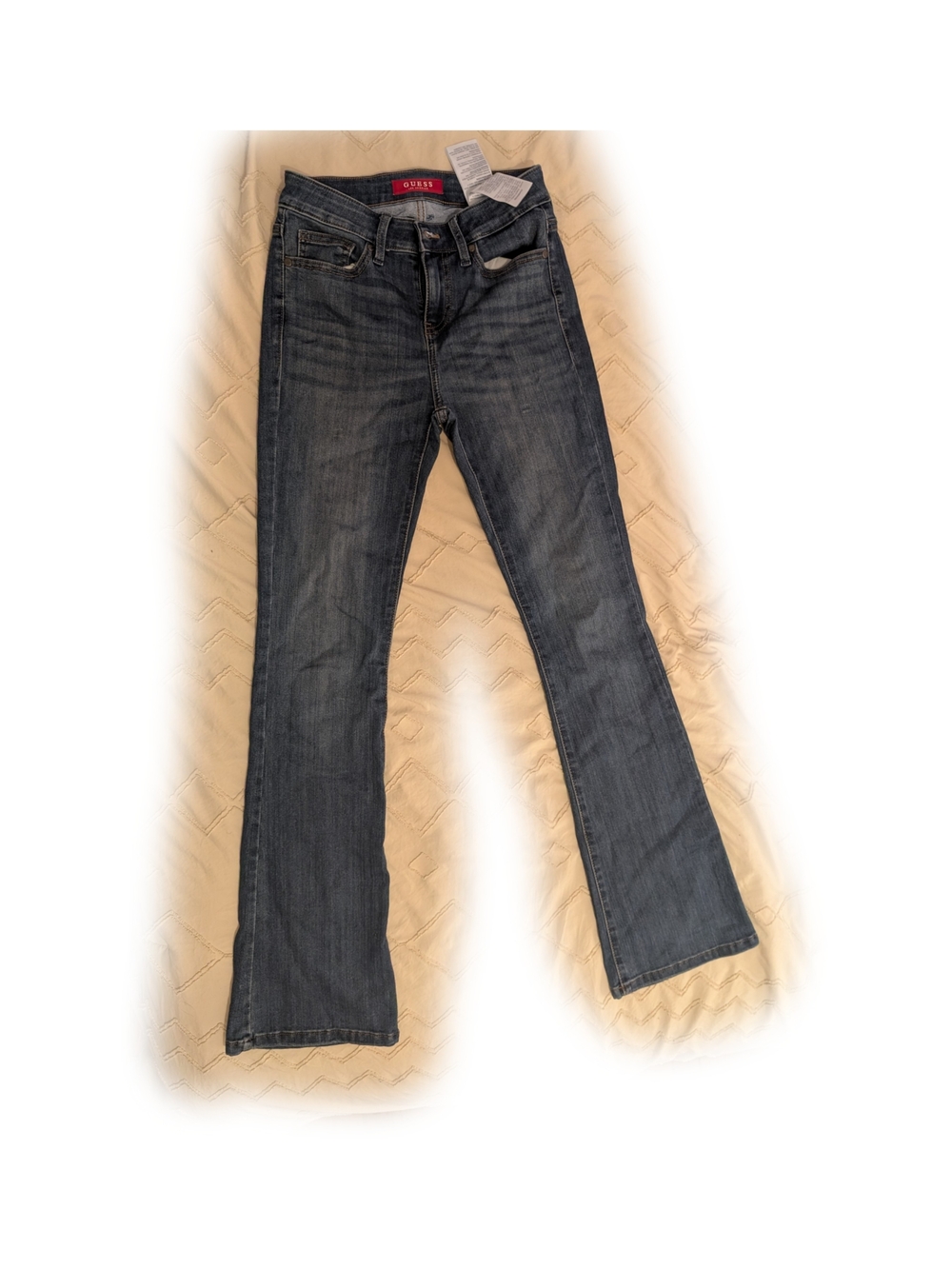 Guess Women Mid Rise Medium Blue Jeans - Gently used